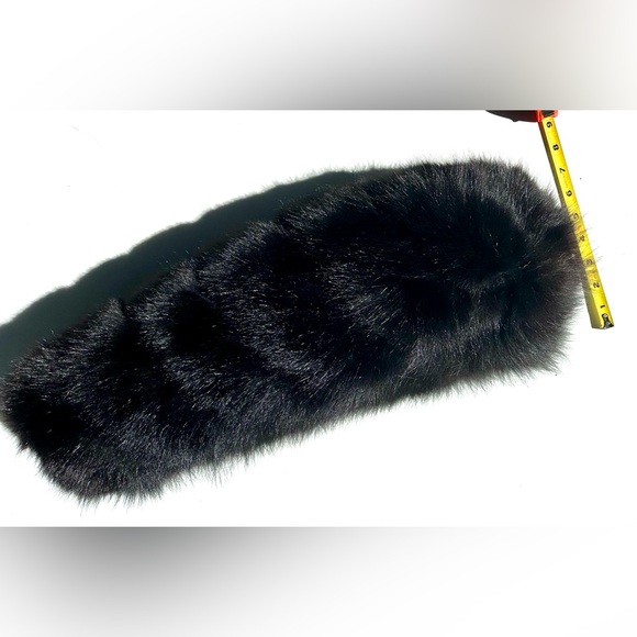 Luxurious Genuine Fox Black Fur Cylinder Lumber Throw Pillow 21”x8”